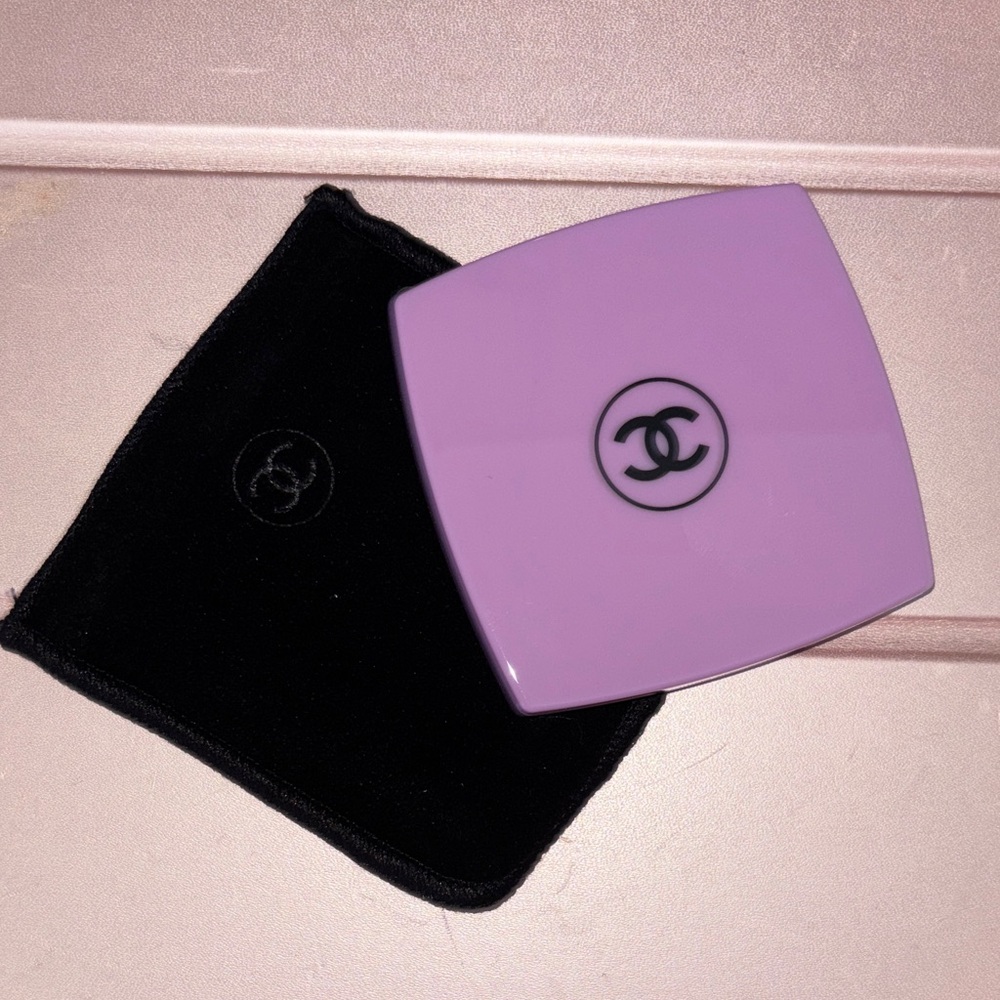 CHANEL Lavender Compact with Black Case